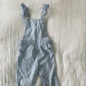 Cyrillus Paris Blue Seersucker Overalls